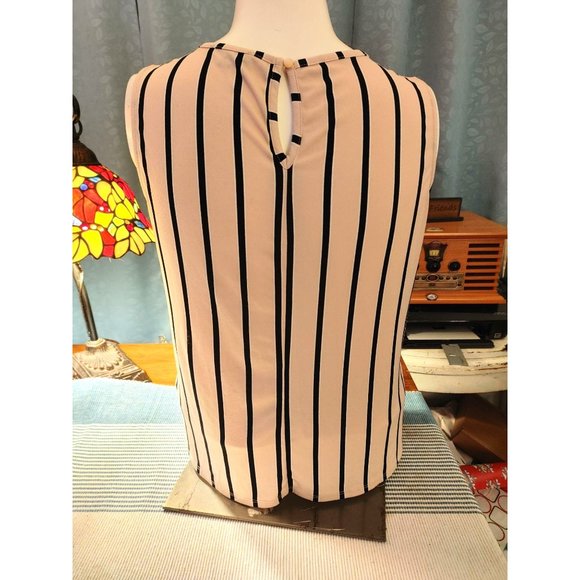 WOMENS ADRIANNA PAPELL STRIPED TANK CAMI SIZE M / L - Picture 2 of 5